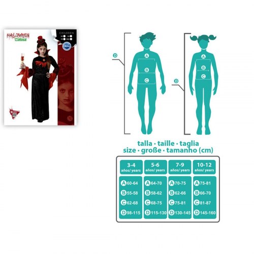 Halloween kostume til børn - Kvindelig vampyr (5-6 år)