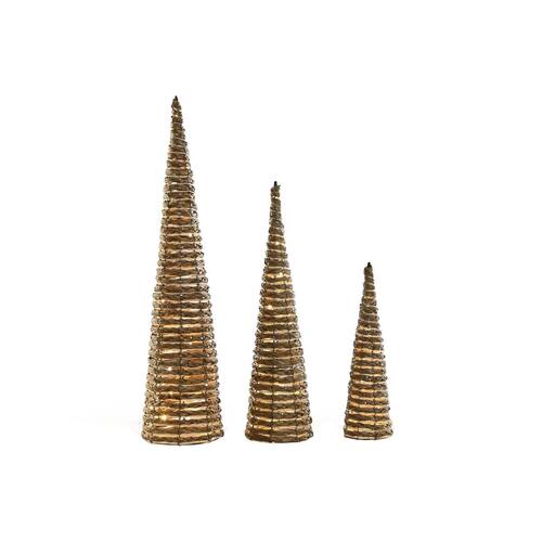Julepynt Hvid Natur 20 x 20 x 80 cm (3 Dele)
