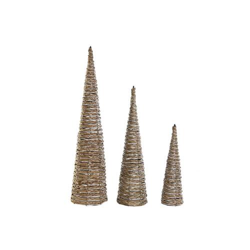 Julepynt Hvid Natur 20 x 20 x 80 cm (3 Dele)