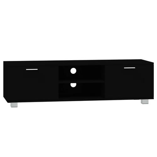 Tv-bord 140x40,5x35 cm konstrueret træ sort