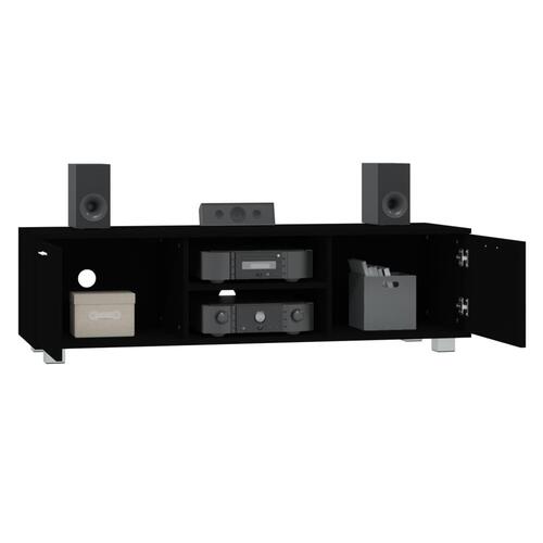 Tv-bord 140x40,5x35 cm konstrueret træ sort