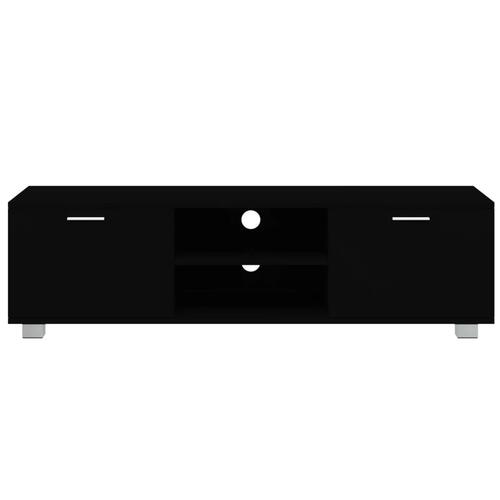 Tv-bord 140x40,5x35 cm konstrueret træ sort