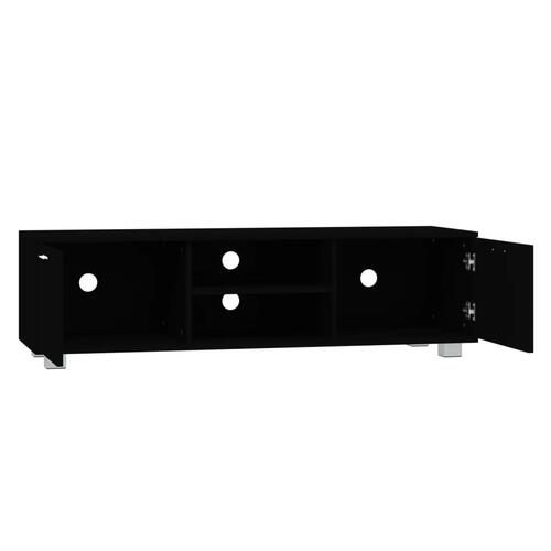 Tv-bord 140x40,5x35 cm konstrueret træ sort