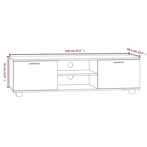 Tv-bord 140x40,5x35 cm konstrueret træ sort