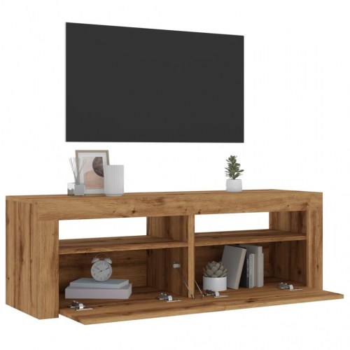 TV-bord med LED-lys 120 x 35 x 40 cm