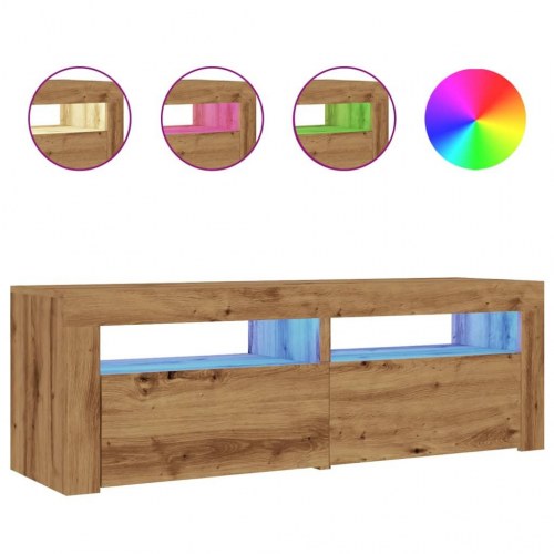 TV-bord med LED-lys 120 x 35 x 40 cm