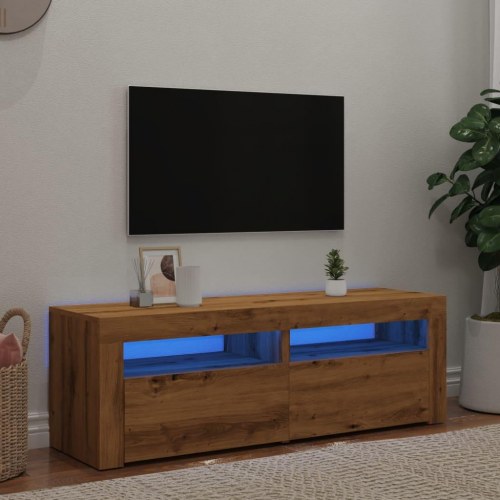 TV-bord med LED-lys 120 x 35 x 40 cm