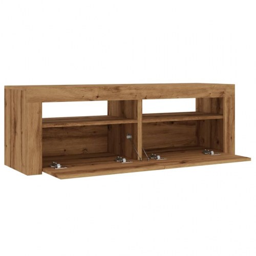 TV-bord med LED-lys 120 x 35 x 40 cm