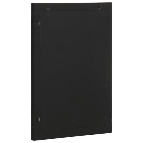Badeværelsesspejl 50x70x2,5 cm konstrueret træ og messing sort