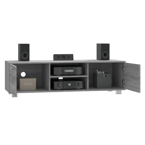 Tv-bord 140x40,5x35 cm konstrueret træ grå sonoma-eg