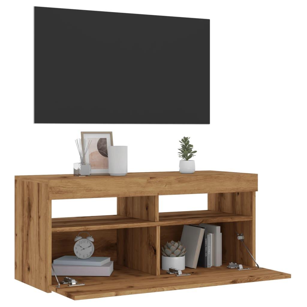 Tv-Skab Med Led-Lys 120X35X40 Cm - 1 / 90 cm / artisan eg