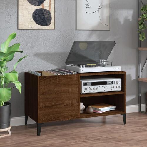Vinylskab 84,5x38x48 cm konstrueret træ brun egetræsfarve