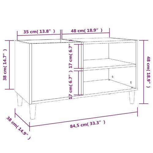 Vinylskab 84,5x38x48 cm konstrueret træ brun egetræsfarve