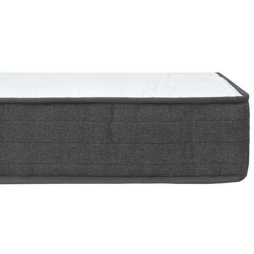 Seng med madras 200x200 cm stof mørkegrå