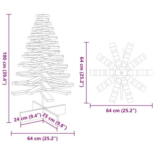 Dekorationstræ til jul 100 cm massivt fyrretræ hvid