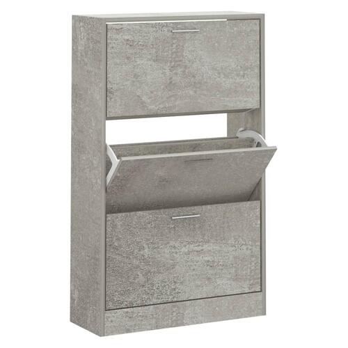 Skoskab 63x24x103 cm konstrueret træ betongrå