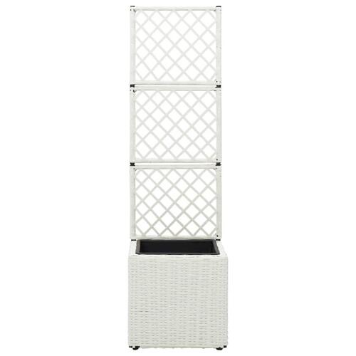 Espalier med plantekasse 1 krukke 30x30x107 cm polyrattan hvid