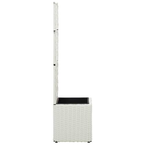 Espalier med plantekasse 1 krukke 30x30x107 cm polyrattan hvid