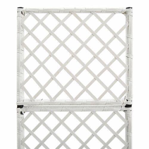 Espalier med plantekasse 1 krukke 30x30x107 cm polyrattan hvid