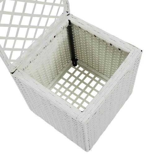 Espalier med plantekasse 1 krukke 30x30x107 cm polyrattan hvid
