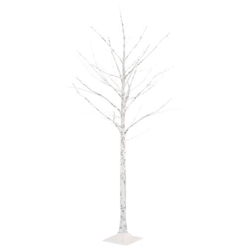LED-birketræ 180 cm 96 LED'er varmt hvidt lys hvid