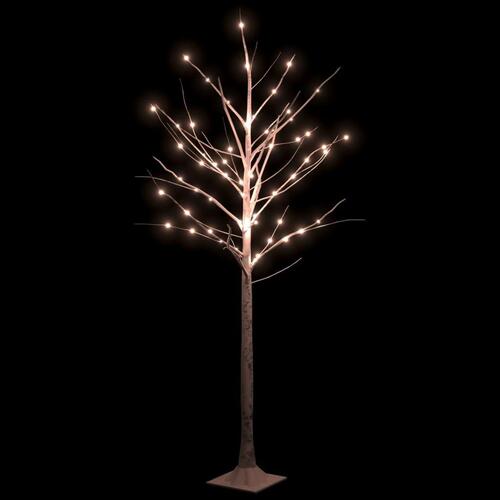 LED-birketræ 180 cm 96 LED'er varmt hvidt lys hvid