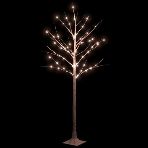 LED-birketræ 150 cm 72 LED'er varmt hvidt lys hvid