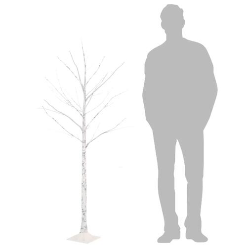 LED-birketræ 150 cm 72 LED'er varmt hvidt lys hvid
