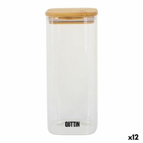 Mad Bevarelse Container Quttin Bambus Borosilikatglas 1 L (12 enheder)