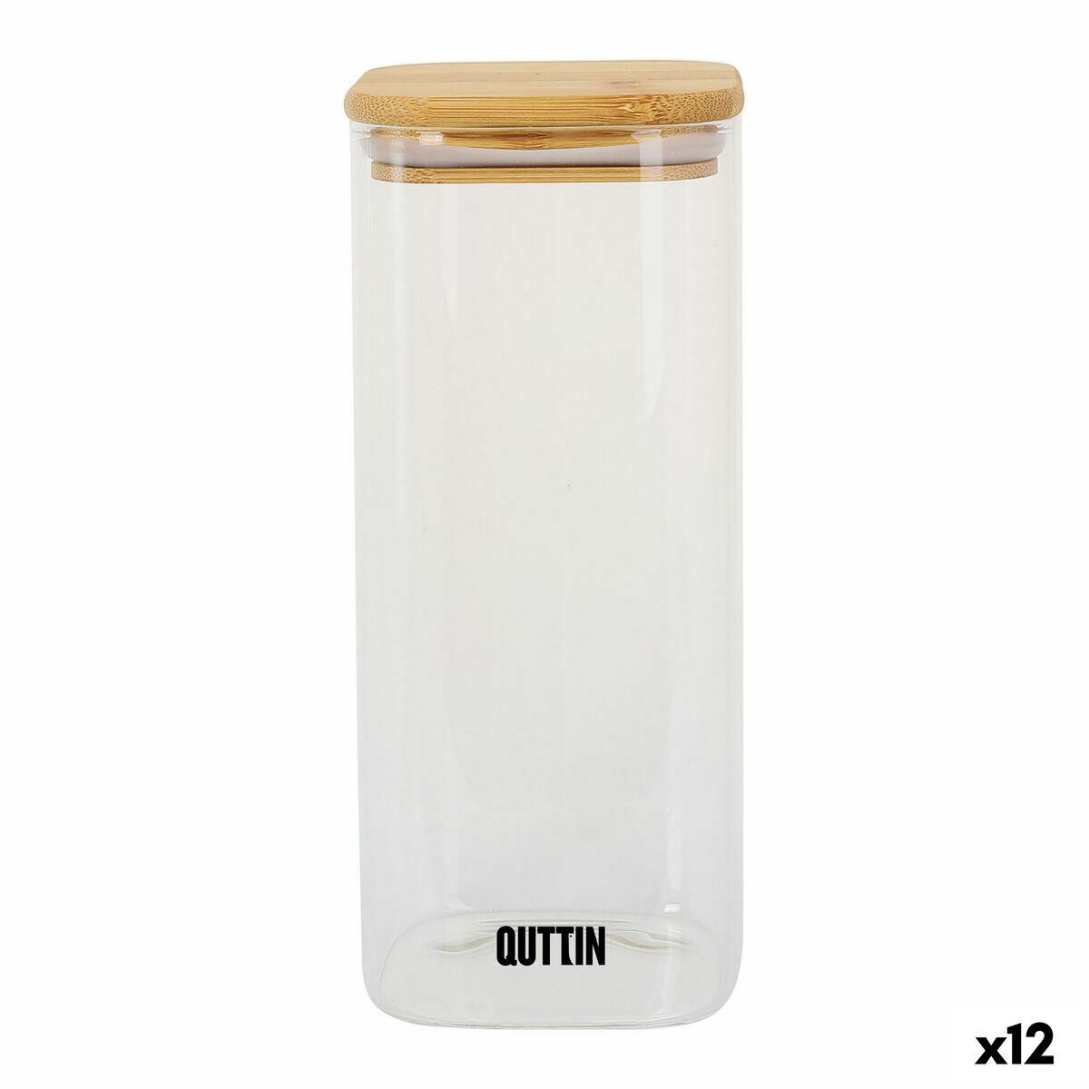 Mad Bevarelse Container Quttin Bambus Borosilikatglas 1 L (12 enheder)
