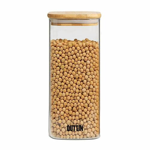 Mad Bevarelse Container Quttin Bambus Borosilikatglas 1 L (12 enheder)
