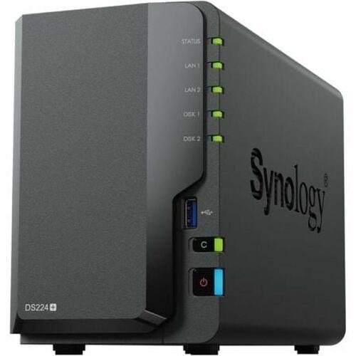 Synology DS224+ NAS - Sort, Intel Celeron J4125, 2 GB DDR4