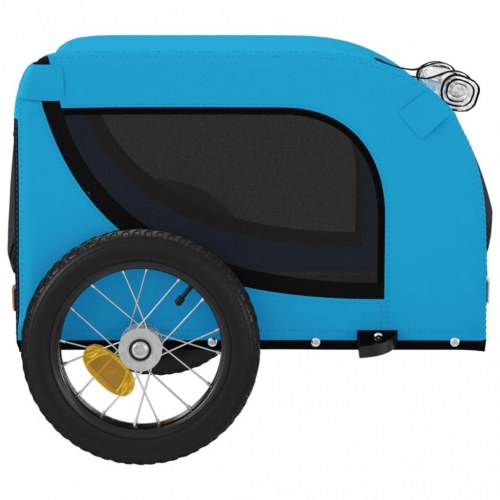 Hundetrailer til cykel i oxfordstof og jern - blå/sort