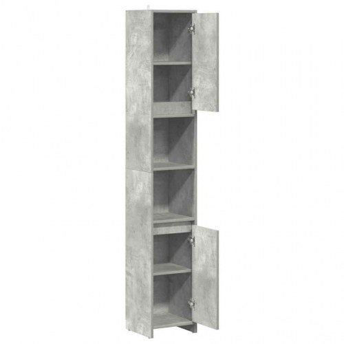 Badeværelsesskab 30×30×183,5 cm - betongrå spånplade