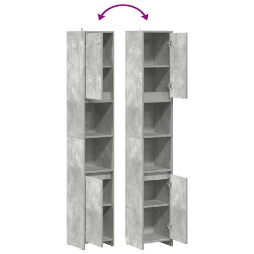 Badeværelsesskab 30×30×183,5 cm - betongrå spånplade