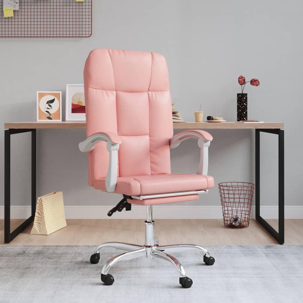 Kontorstol kunstlæder pink