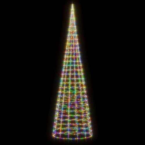 LED-juletræ til flagstang - 3.000 LED’er, 800 cm, flerfarvet