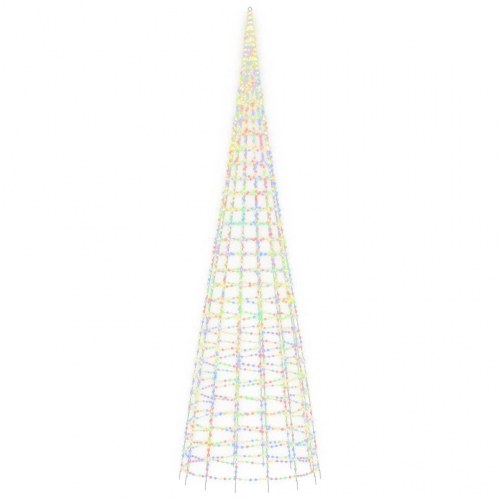 LED-juletræ til flagstang - 3.000 LED’er, 800 cm, flerfarvet