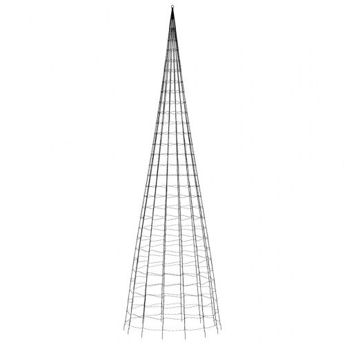 LED-juletræ til flagstang - 3.000 LED’er, 800 cm, flerfarvet
