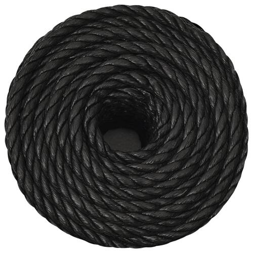 Arbejdsreb 14 mm 25 m polypropylen sort