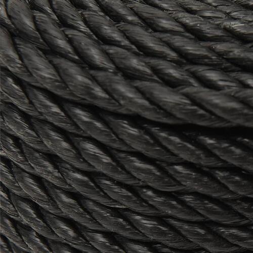 Arbejdsreb 14 mm 25 m polypropylen sort