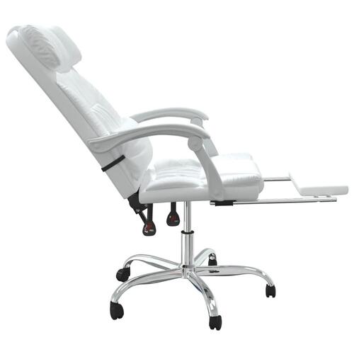 Kontorstol med massagefunktion kunstlæder hvid