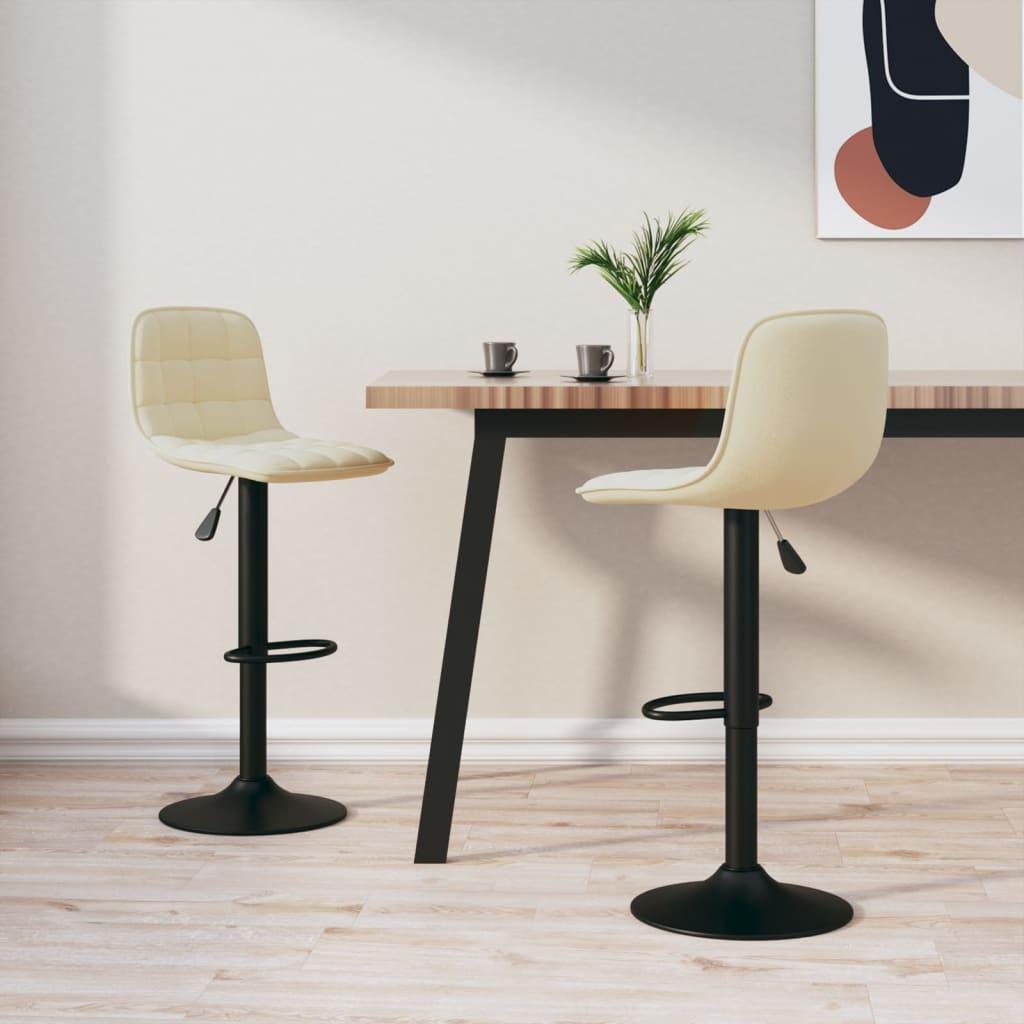 barstole 2 stk. fløjl cremefarvet