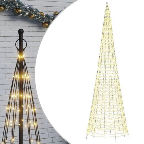 Julelys til flagstang 1534 LED'er 500 cm varmt hvidt lys