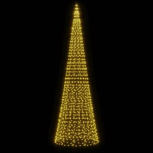 Julelys til flagstang 1534 LED'er 500 cm varmt hvidt lys