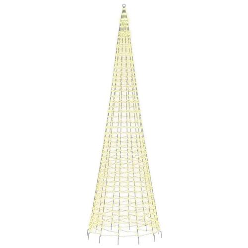Julelys til flagstang 1534 LED'er 500 cm varmt hvidt lys