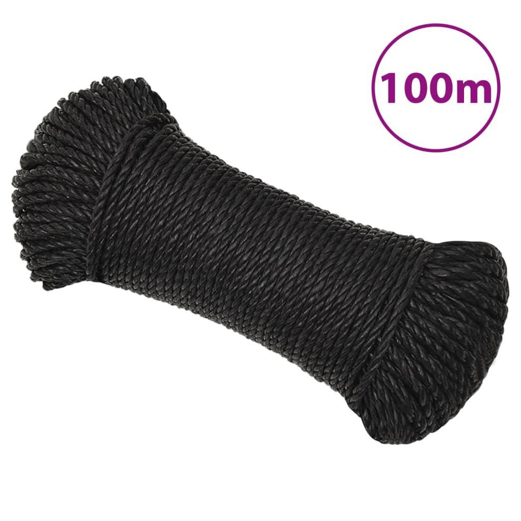 Arbejdsreb 3 mm 100 m polypropylen sort