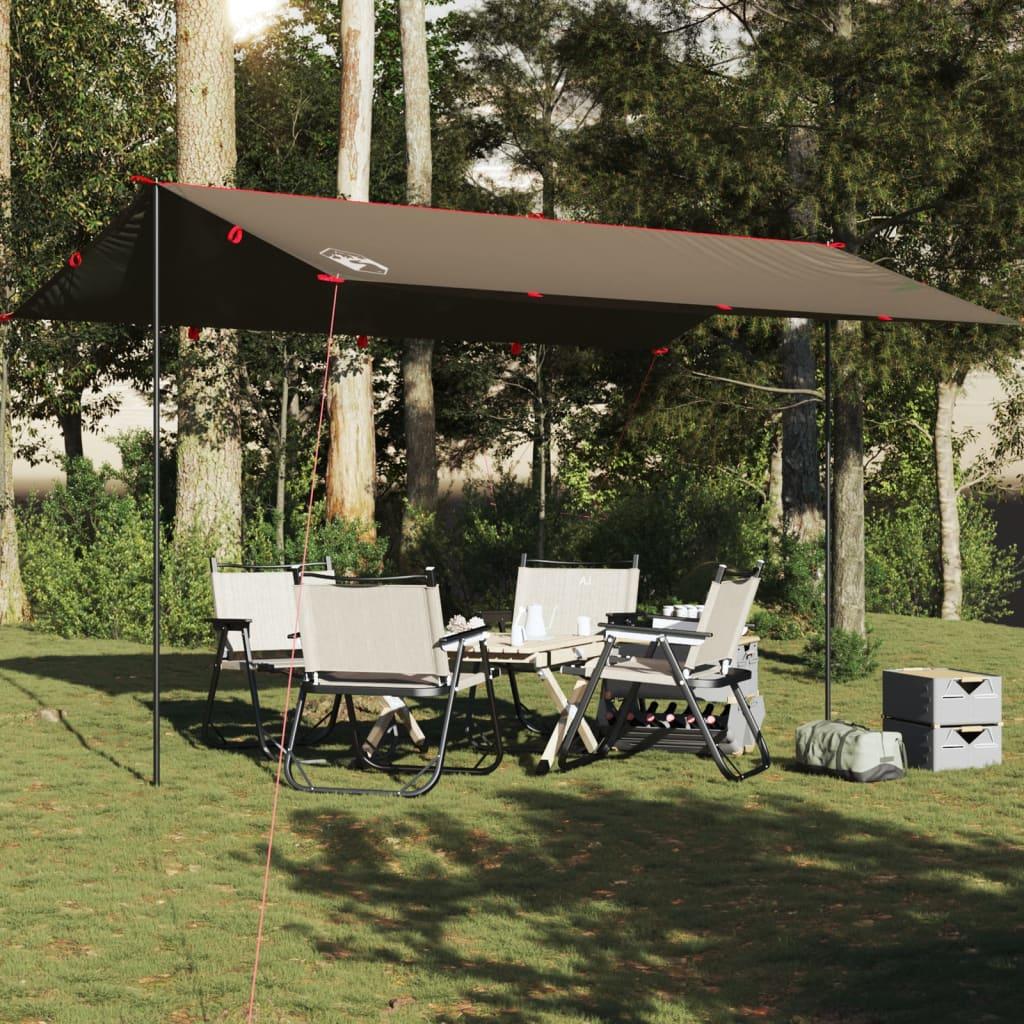 Tarp 506 × 306 cm - vandafvisende campingpresenning, brun