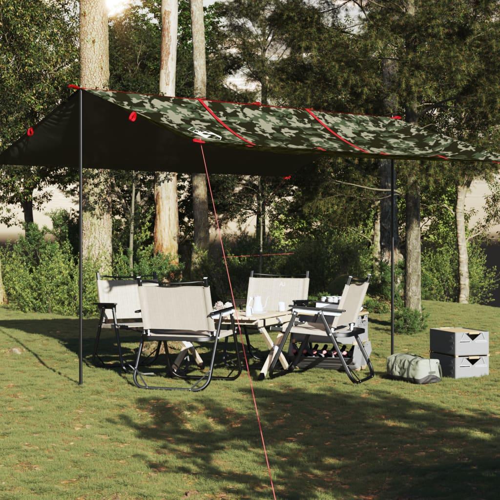 Tarp 451 × 420 cm - vandafvisende camouflage presenning til camping