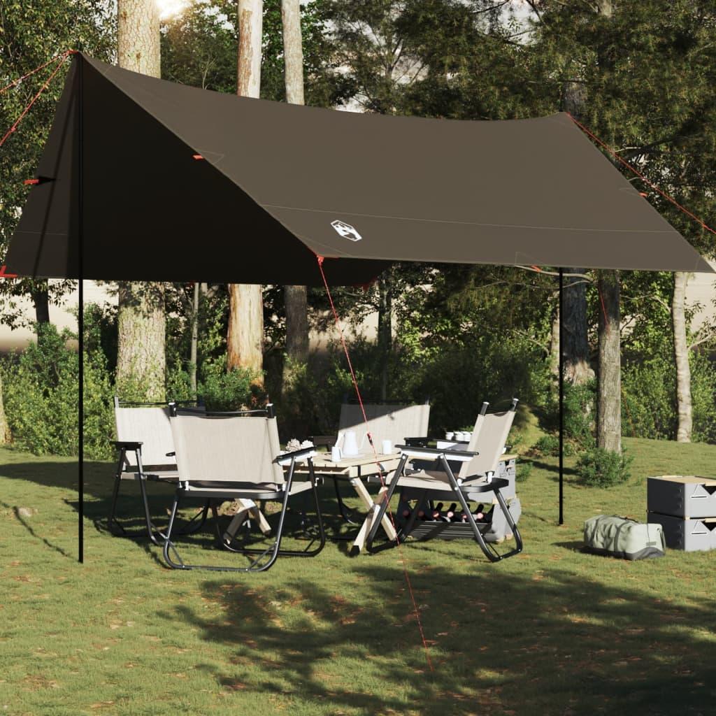 Tarp 438×376×212 cm - vandafvisende campingpresenning, brun